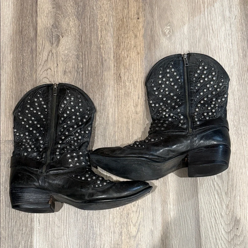 Ariat Studded Western Boots Womens Epic Harness Cowboy 11 B Black Leather - Picture 8 of 16